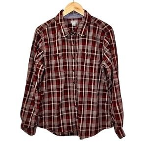 CARHARTT Plaid‎ Flannel Shirt Long Sleeves Button Front Women's size L 12-14